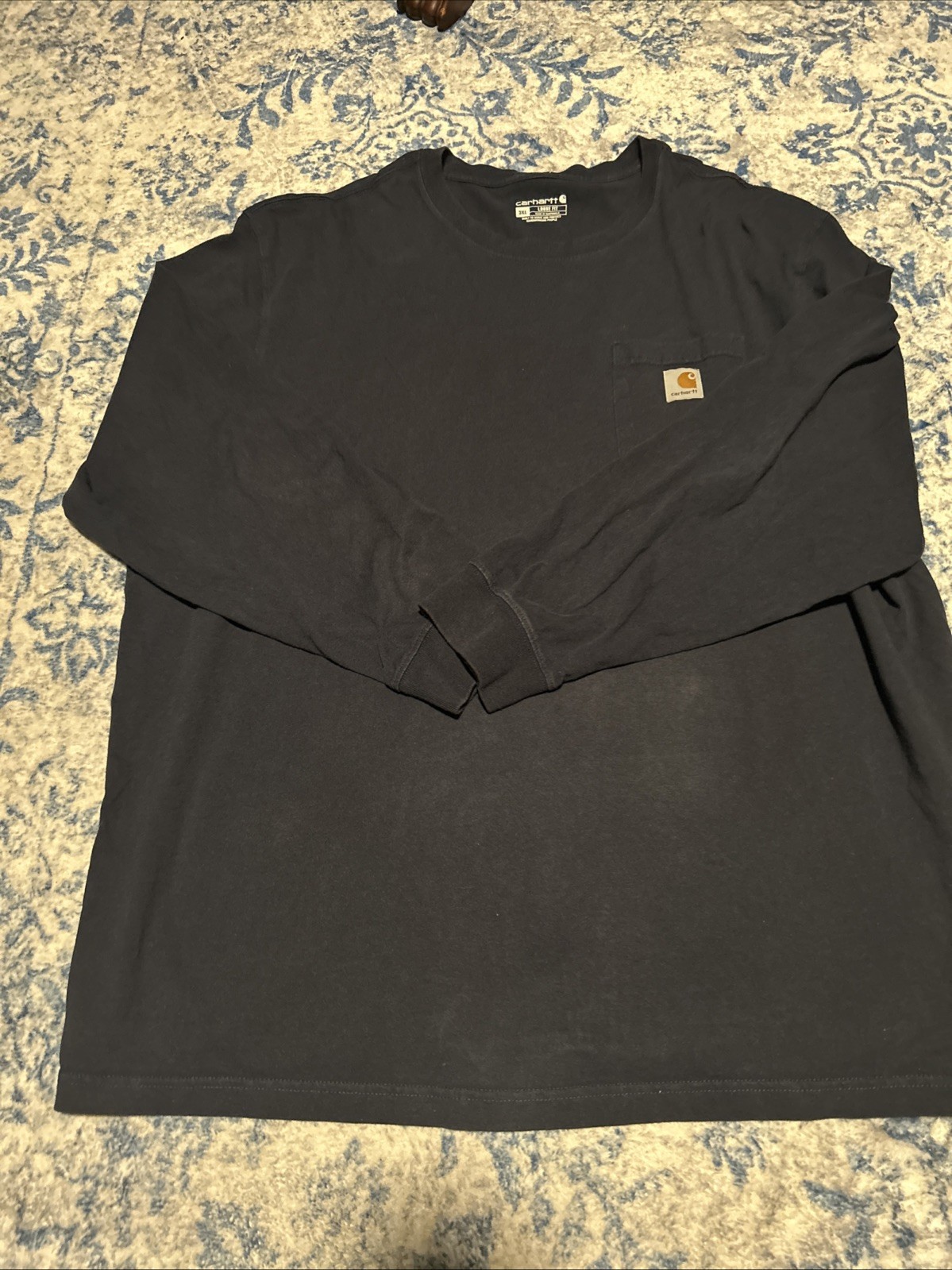 Carhartt Loose Fit Long Sleeve T-Shirt Navy Blue Heavy Duty Mens Size 3XL gallery