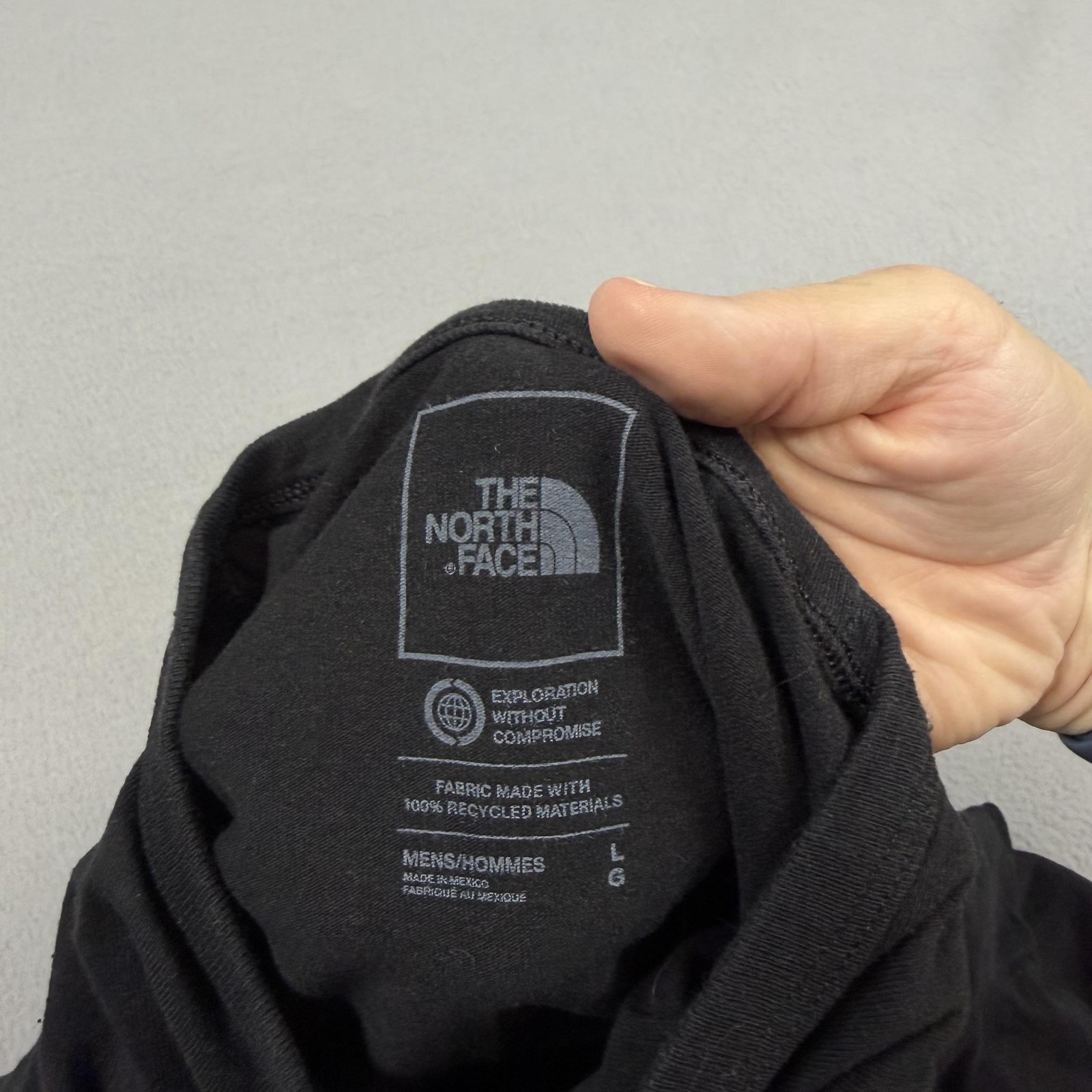 The North Face Shirt Mens Large Black Long Sleeve Trail Run Mtn Tour Graphic gallery