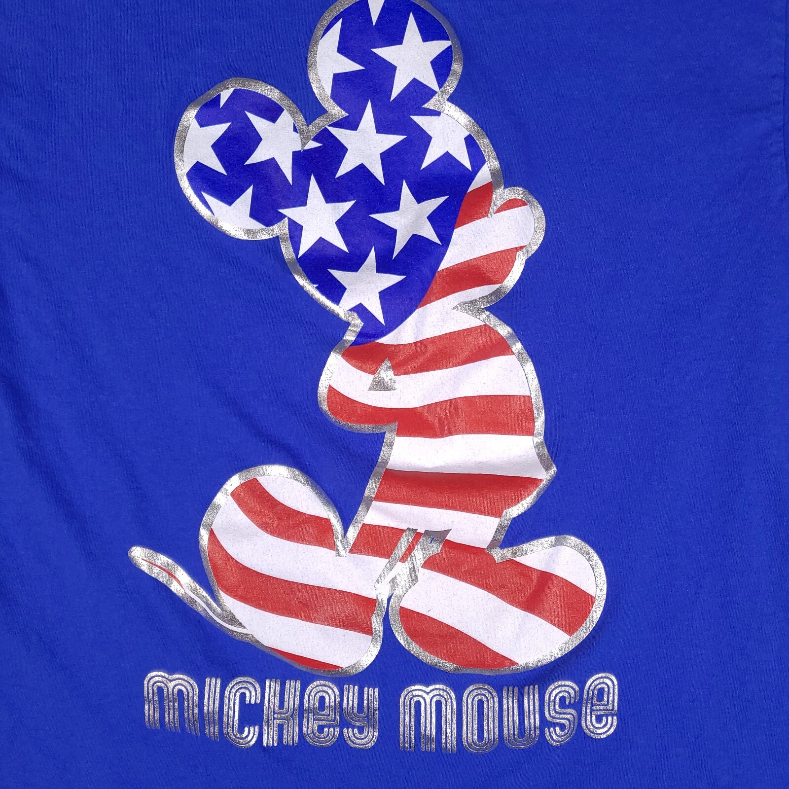 Disney T-Shirt Adult XL Blue Mickey Mouse American Flag USA gallery