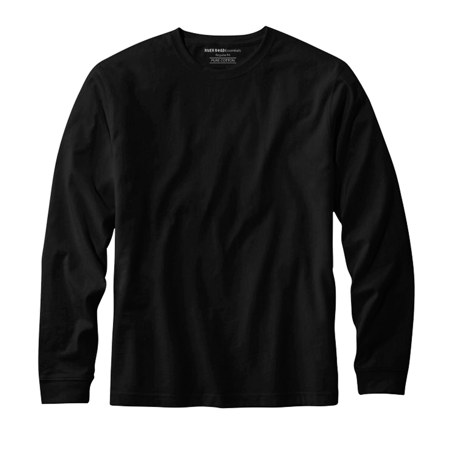 River Road Mens Long Sleeve T-Shirt Ribbed Cuffs Classic Crewneck Cotton Tee TOP gallery