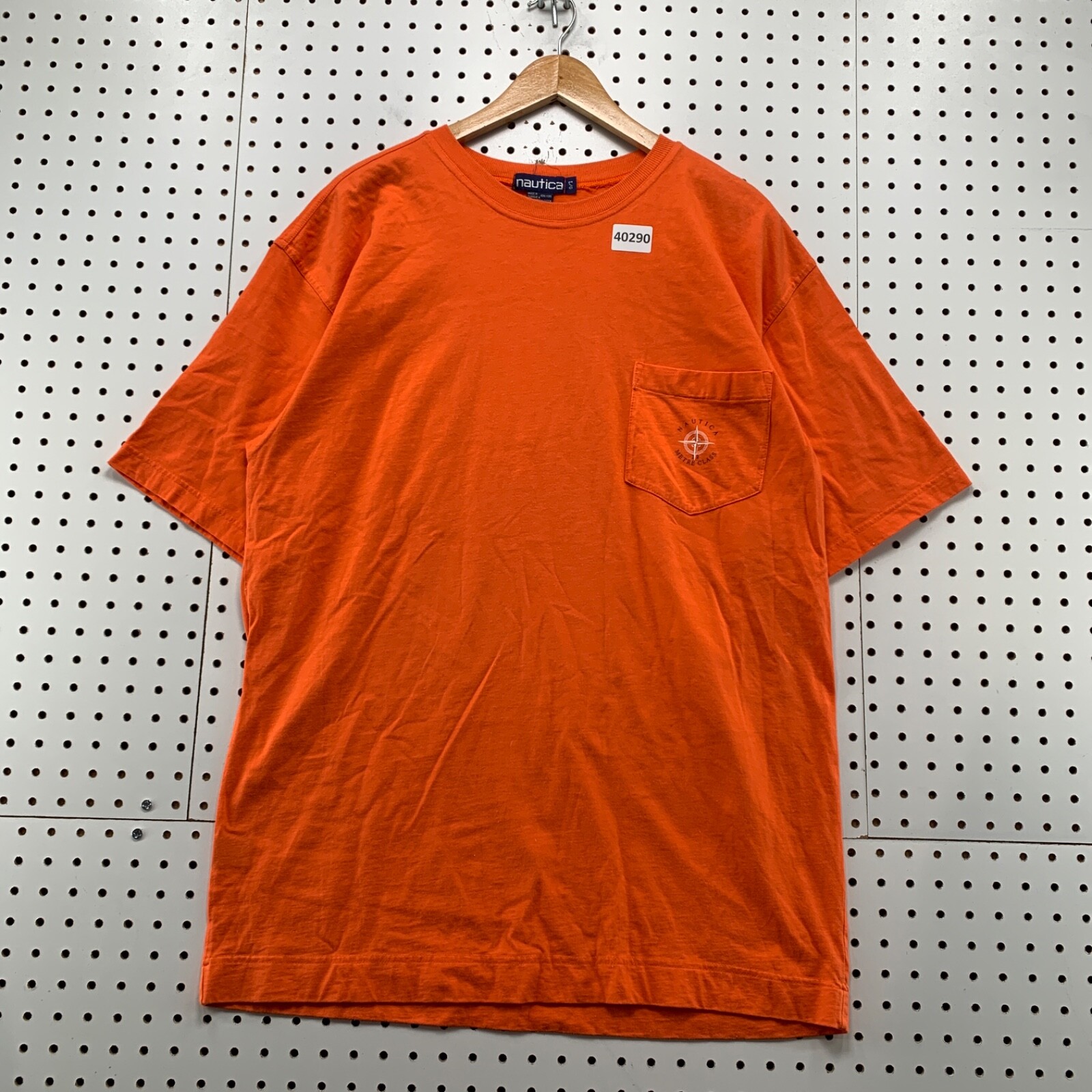 Vintage 90s Nautica Orange Sportsman Club Shirt Mens Large Oak Park Hunting gallery
