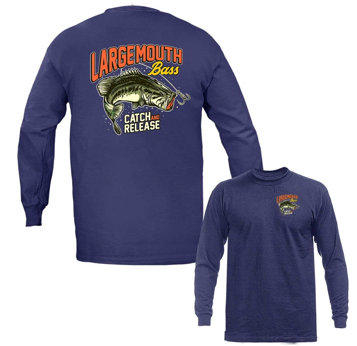 Largemouth Bass Catch & Release Outdoor Sports Fishing Long Sleeve T-Shirt