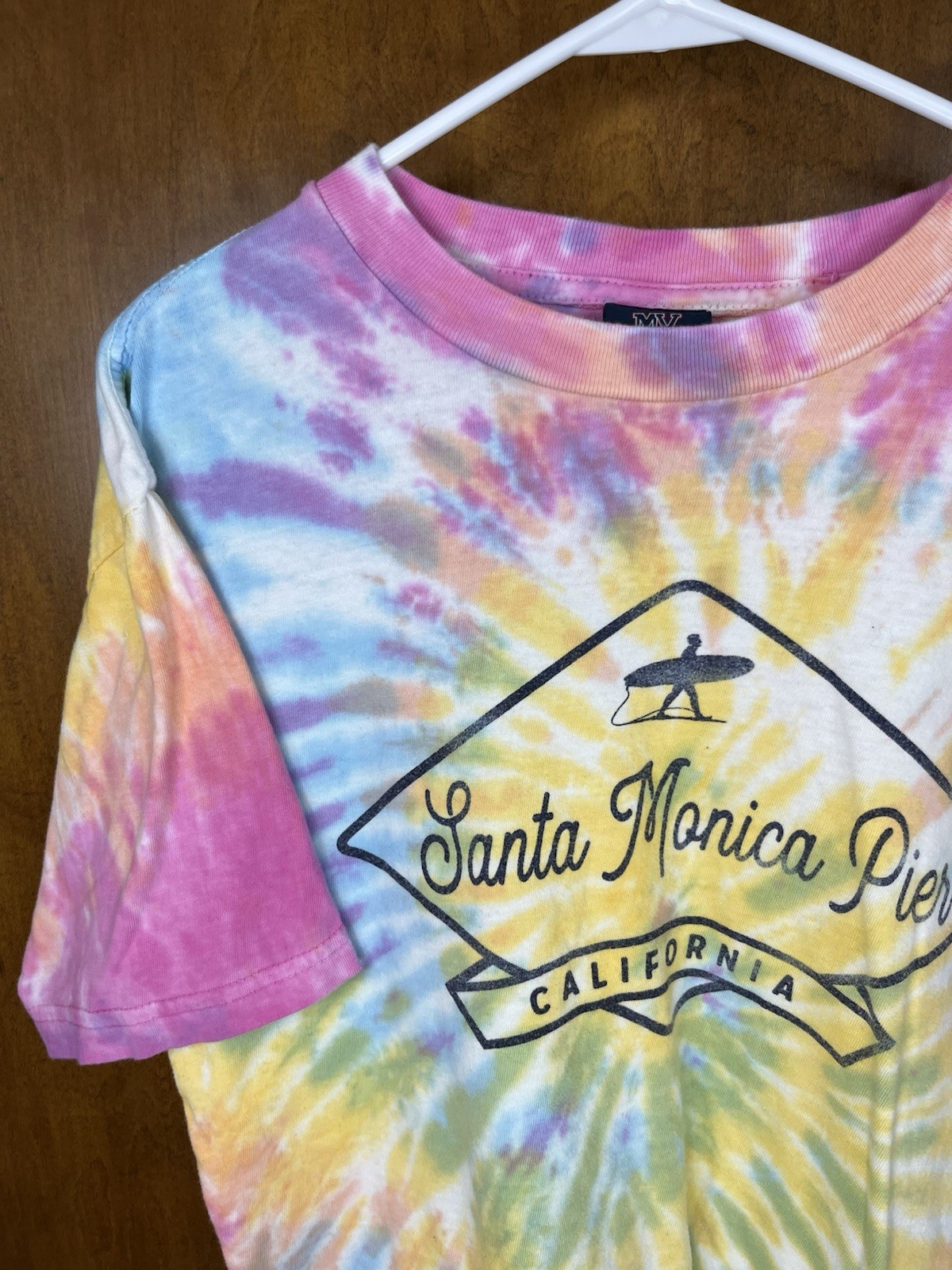 Vintage Santa Monica California Pier T Shirt Tie Dye Unisex Adult Size Small gallery