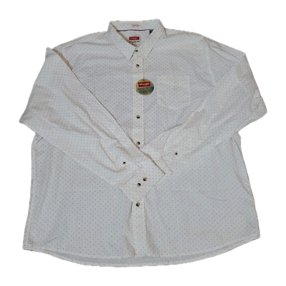 Brand New W/ Tag White Wrangler button-up shirt with star design NWT Size 3XL