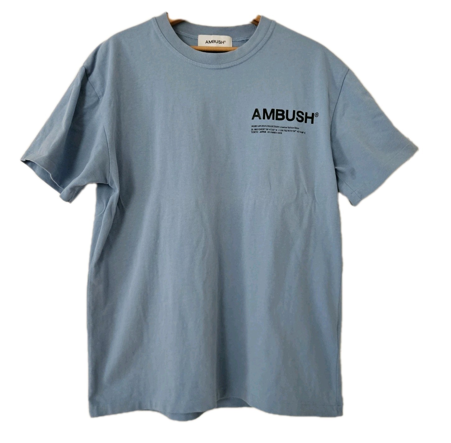 Ambush Unisex Mens T-Shirt 1 S Blue Tokyo Japan NOBO AW 2018 Limited Edition gallery