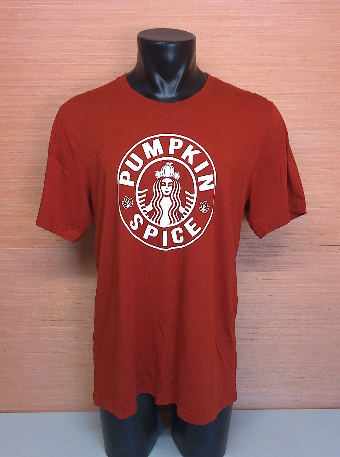 Pumpkin Spice Coffee Burnt Orange Rust Short Sleeve T-Shirt Adult Size X-Large
