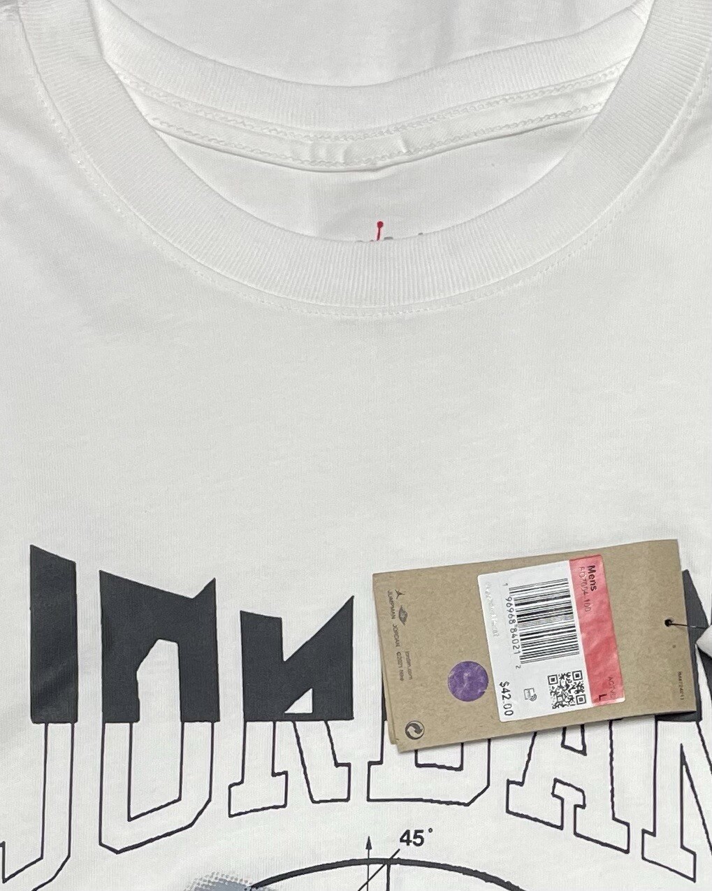 Jordan Sport Men's White Logo Ribbed Cuffs Long Sleeve T-Shirt Size L Brand New gallery