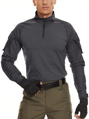 Men’s Tactical Army Military Training Rip-Stop Long Sleeve Casual Work T-Shirt