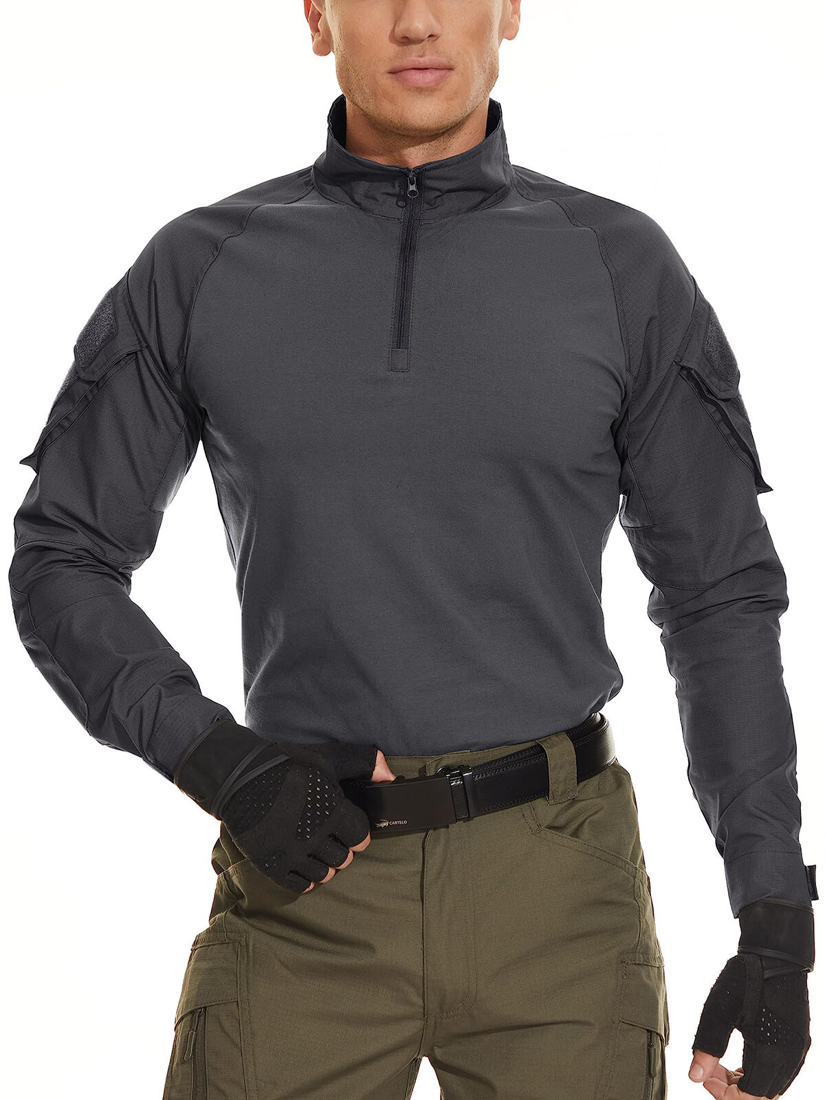 Men's Tactical Army Military Training Rip-Stop Long Sleeve Casual Work T-Shirt gallery