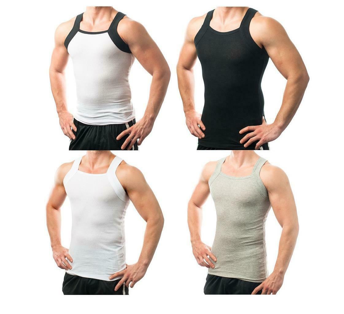 4 pack Different Touch Men’s A Shirt, G Style Tank Top, Ribbed Top Medium-3X