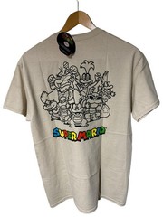 Super Mario Seven Times Six Tshirt Men’s Sz M Tan Short Sleeve sketch graphic