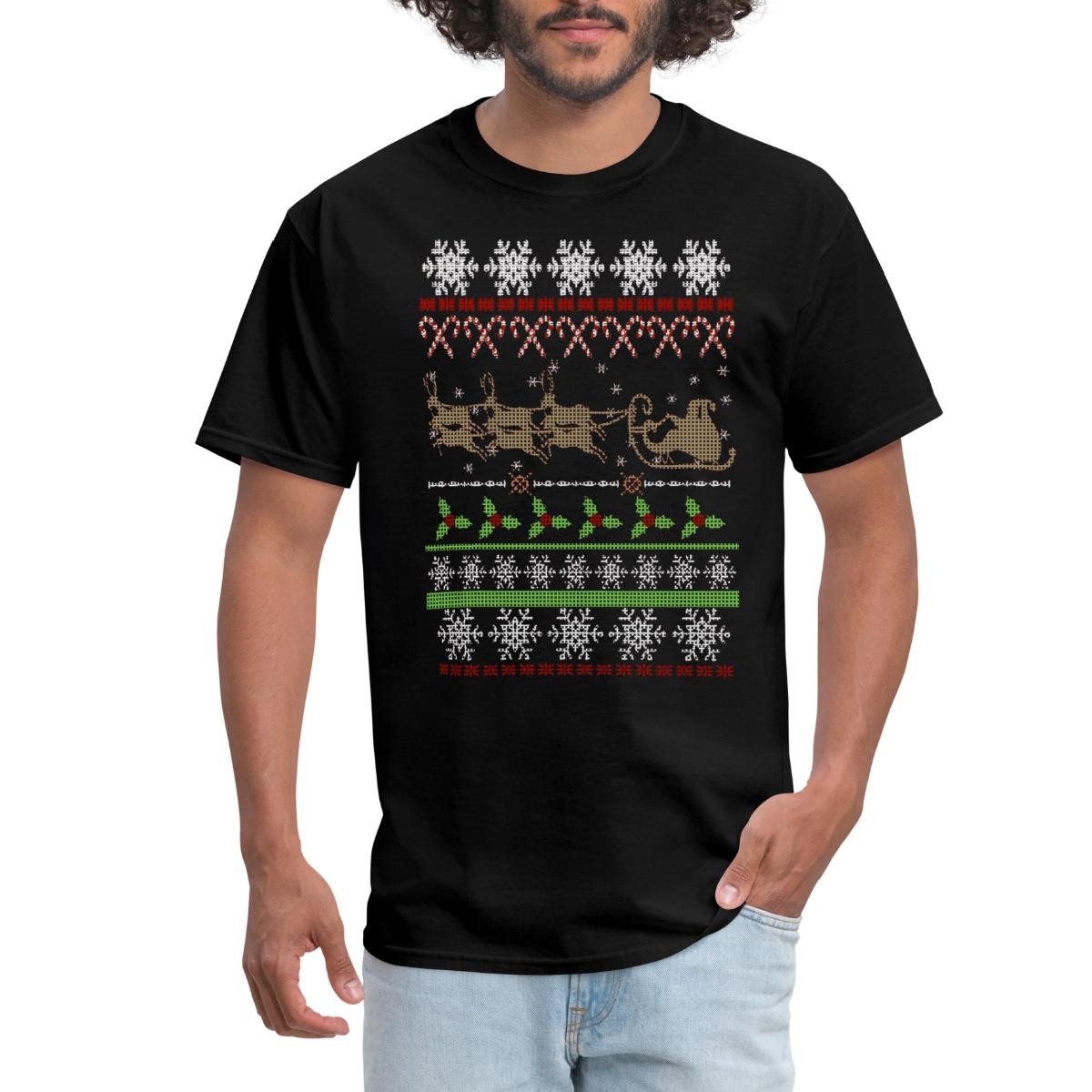 Ugly Christmas Sweater Pattern Men's T-Shirt gallery