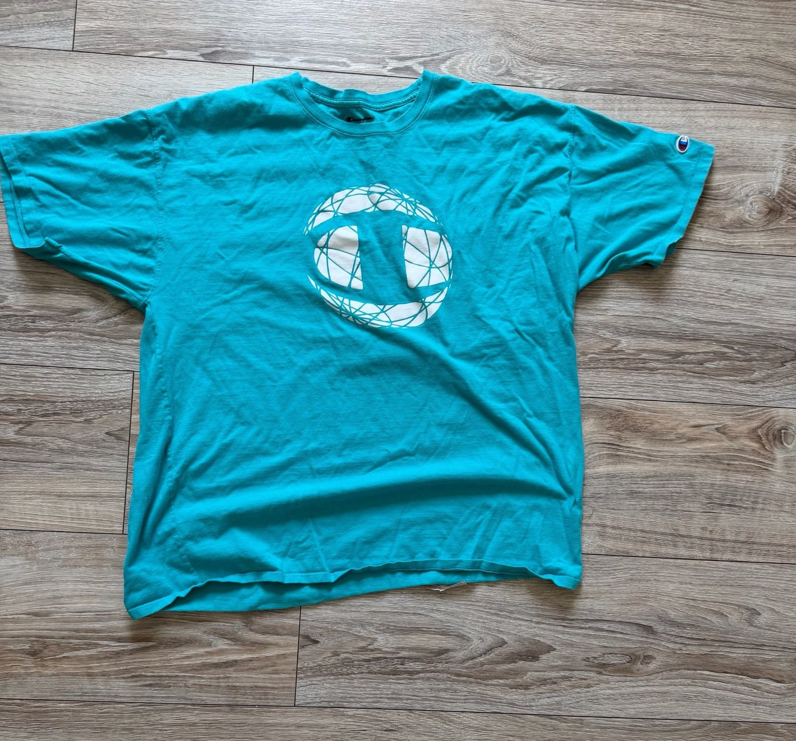Champion Graphic Orb Logo T-Shirt Electric Cyan Blue 2XL gallery