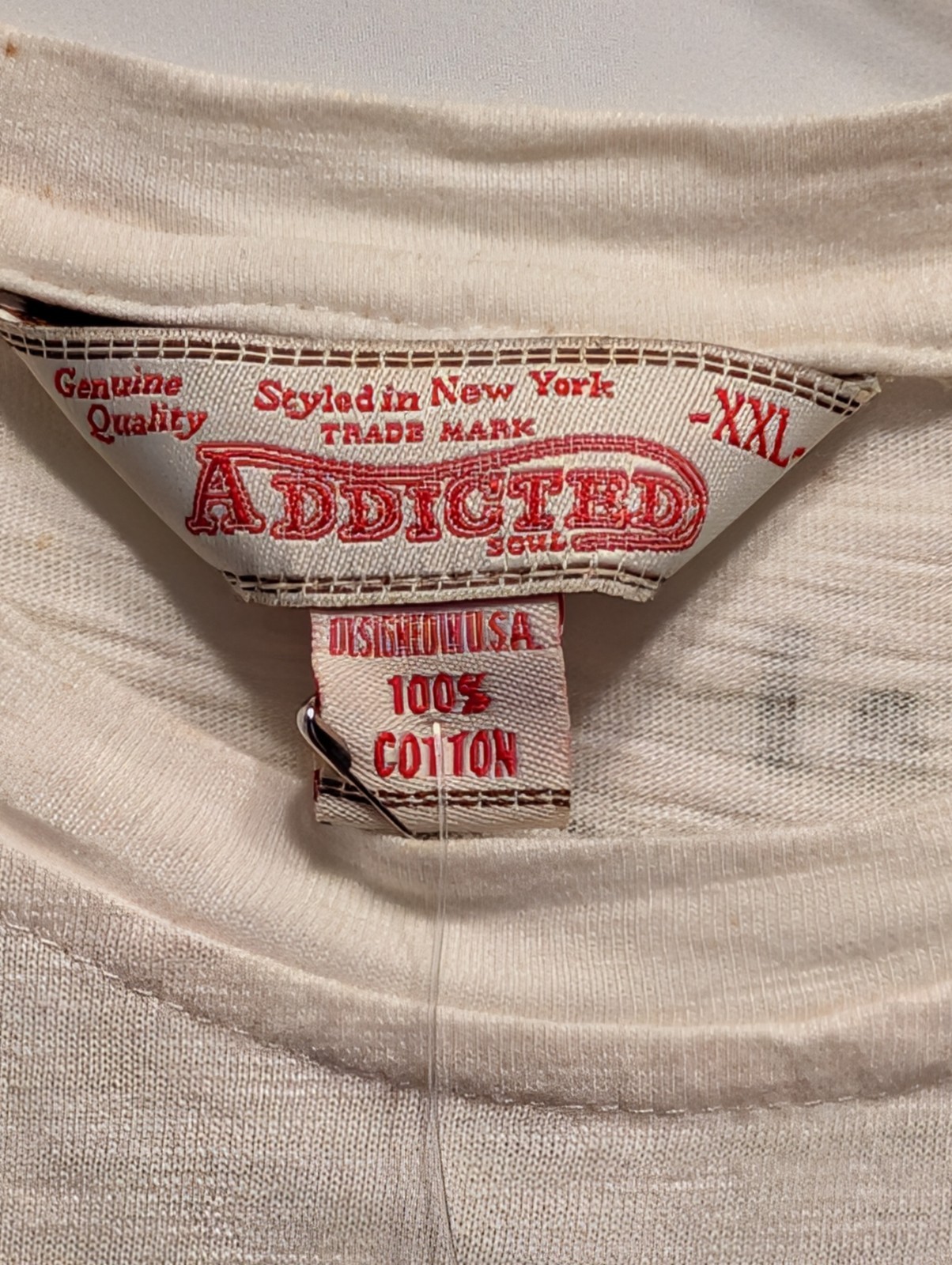 NWT Addicted Soul Motor Co. T-Shirt XXL Race To The End Brooklyn Skulls + Pin gallery