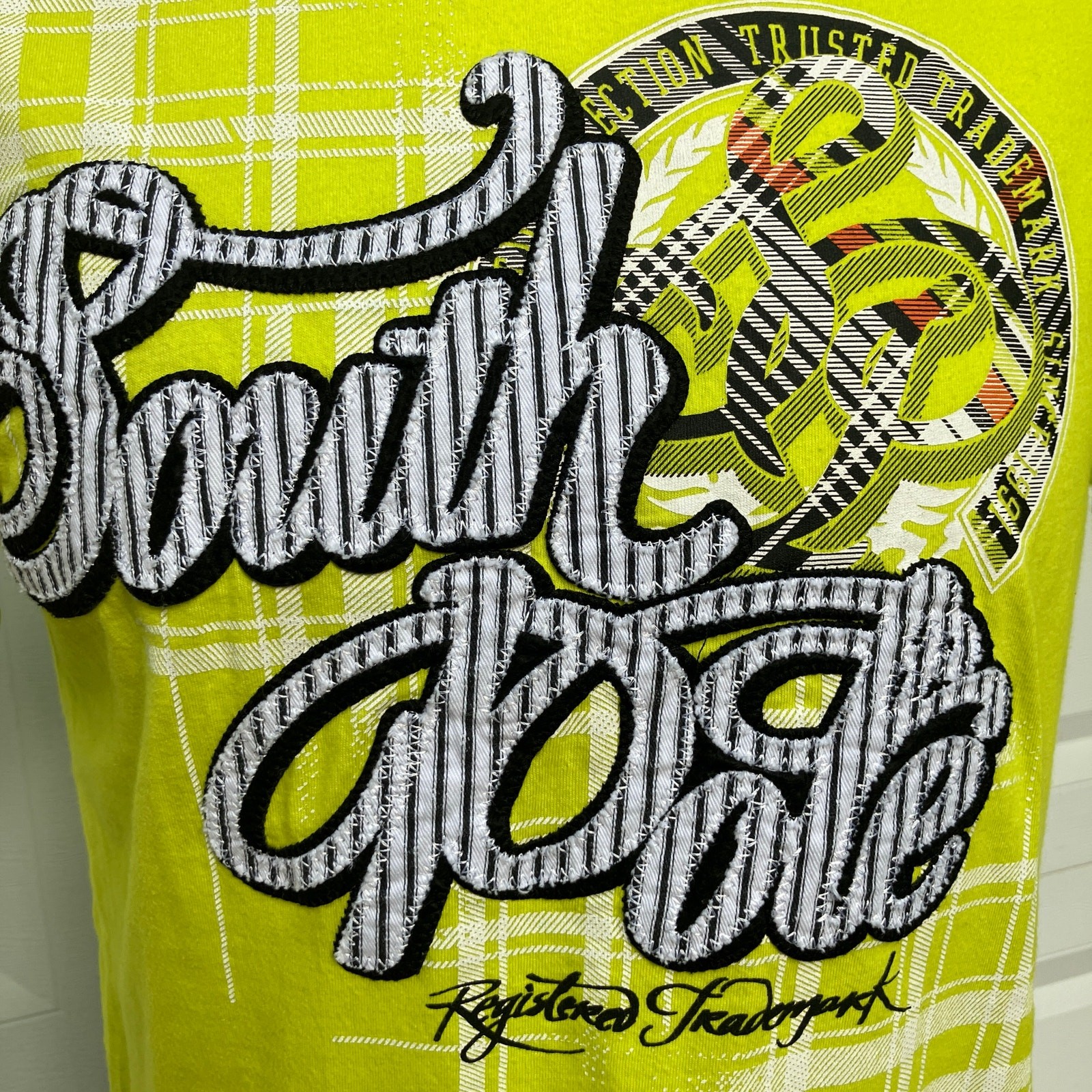 SouthPole T Shirt Sz M Neon Green Y2K Jesse Pinkman Skater Punk Streetwear gallery