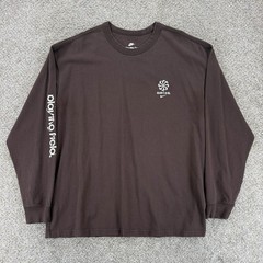 Nike Max90 Playing Field Long Sleeve Tee Mens L Loose Fit Brown Embroidered Logo