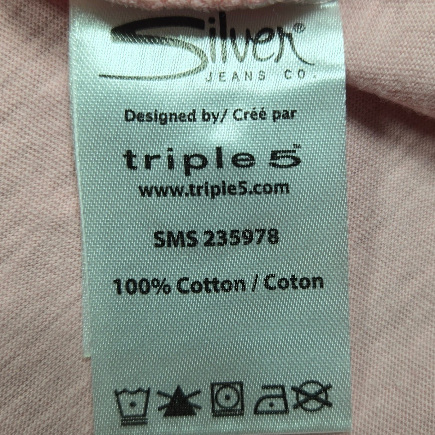 Silver Jeans Co Pink Henley T Shirt Size L Short Sleeve Cotton Mens Womens gallery