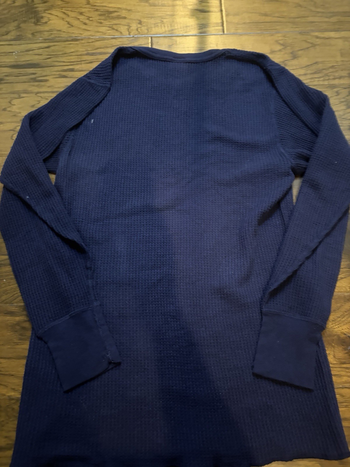 VTG Great Land Thermal Mens M Blue Polycotton Waffle-Knit Long-Sleeve Base 90s gallery