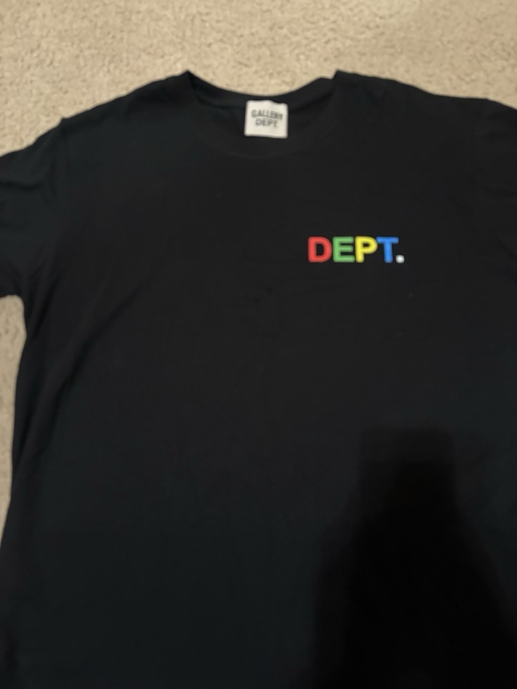 Gallery Dept. Men’s XL Black Graphic Logo T-Shirt Multicolor Print Crew Neck