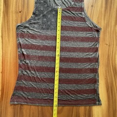 Well Worn Red White Blue Distressed American Flag Patriotic Tank Top Mens Sz L