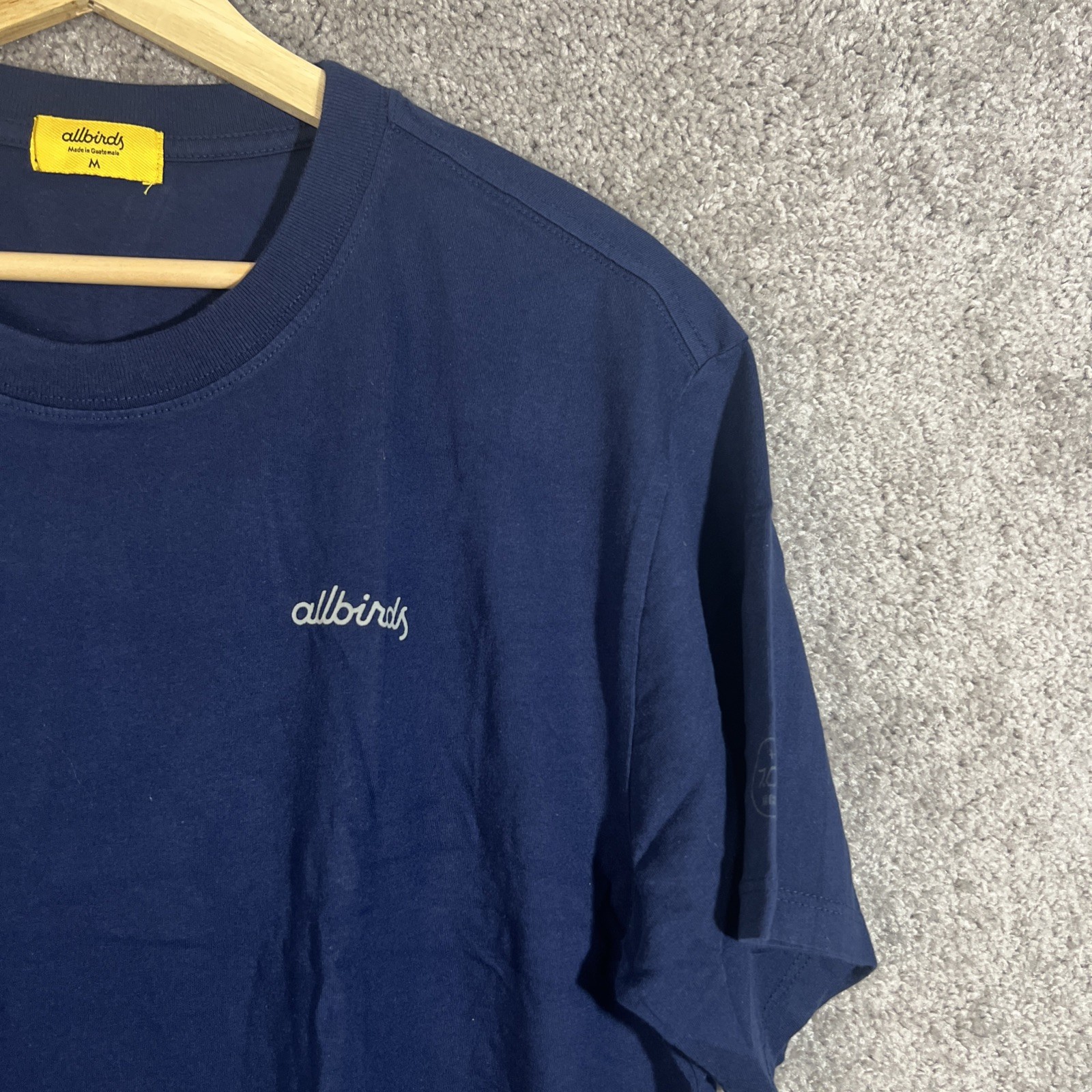 Allbirds Allgood Cotton Short Sleeve T-Shirt Mens Medium Deep Navy Logo Tee Eco gallery