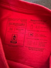 Patagonia Regular Fit Mountain Logo Double Sided T-Shirt Men Red Medium Graphic