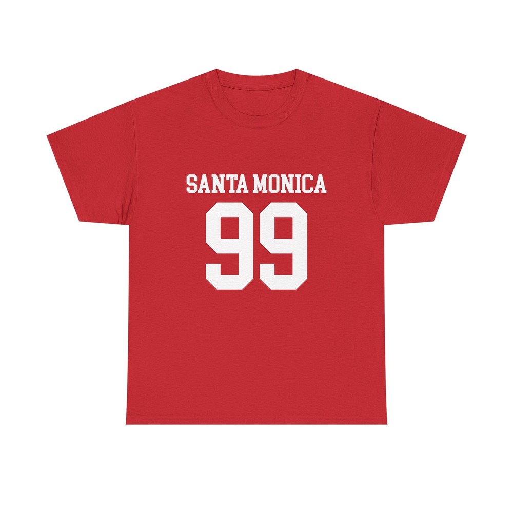 Santa Monica 99 retro vibes red tee vintage aesthetic T-shirt