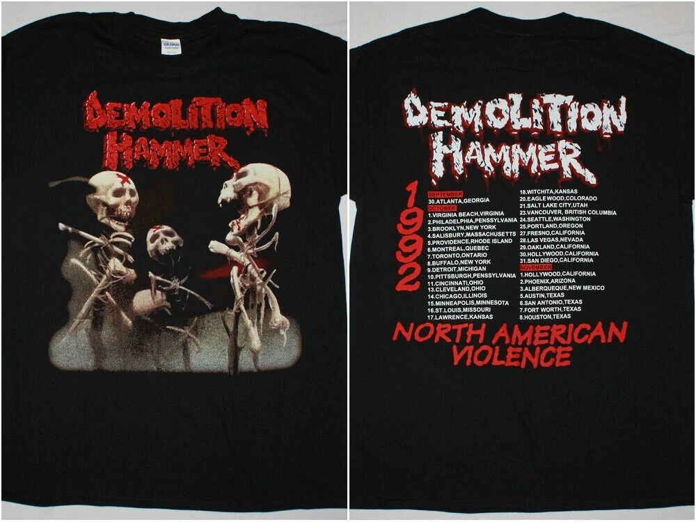 DEMOLITION HAMMER EPIDEMIC OF VIOLENCE THRASH MORBID SAINT BLACK T-SHIRT