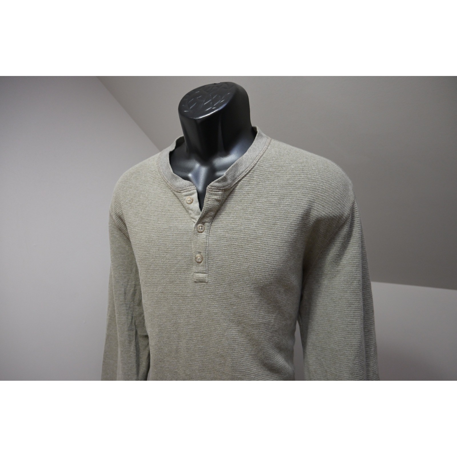 Eddie Bauer Thermal Henley Shirt Mens Large Olive Green Long Sleeve Excellent gallery
