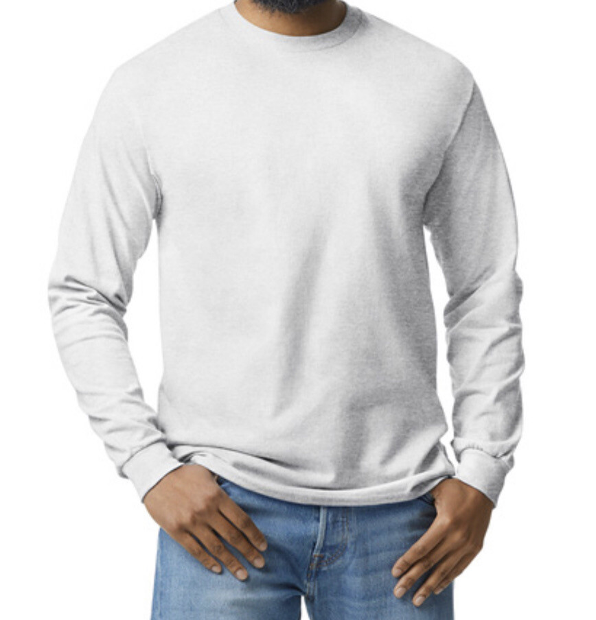 First Quality Ash Grey Gildan Heavy Cotton Adult Long Sleeve T-Shirt, Size M gallery