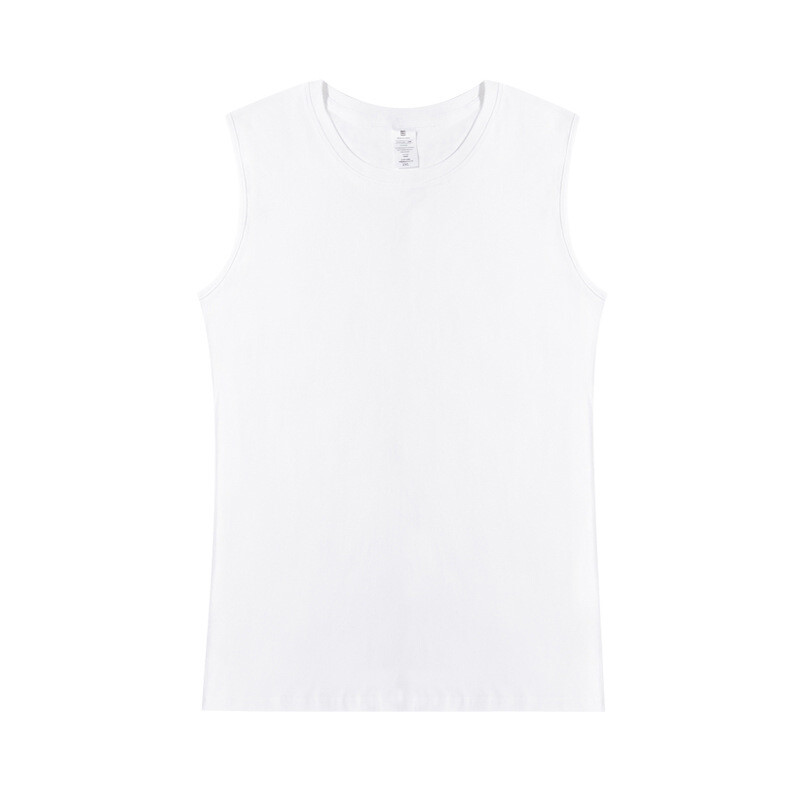 Men’s Fitness Sports Vest Cotton Sleeveless T-Shirt Short-Sleeved Solid Color