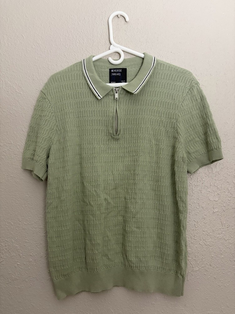 Reverse Threads Men’s Polo Zip Shirt