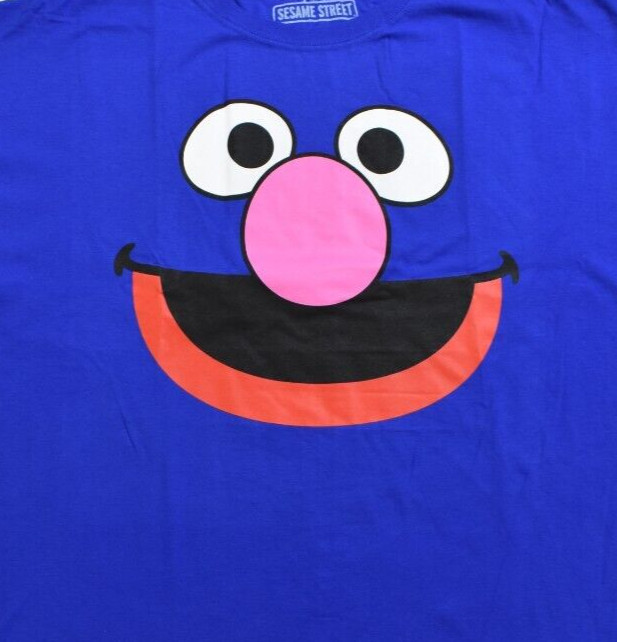 Sesame Street Mens Grover Is Me Big Face Funny Blue Shirt NWT Large gallery