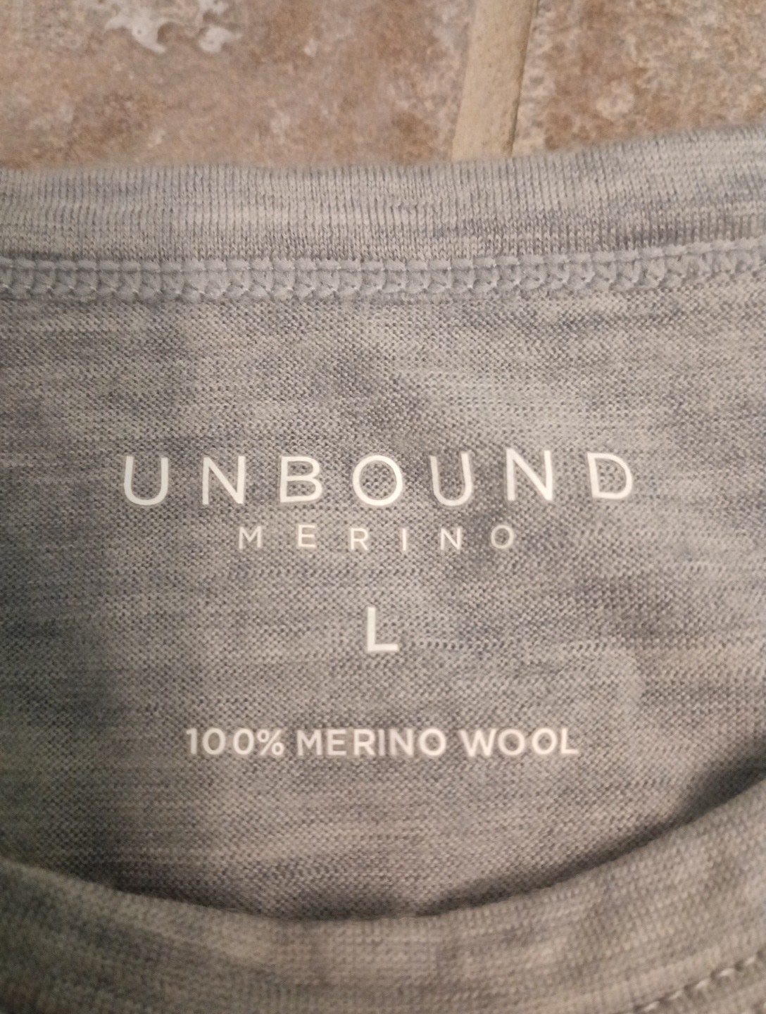 Unbound Merino T-shirt 100% Merino Wool Grey Heather Mens Size L gallery