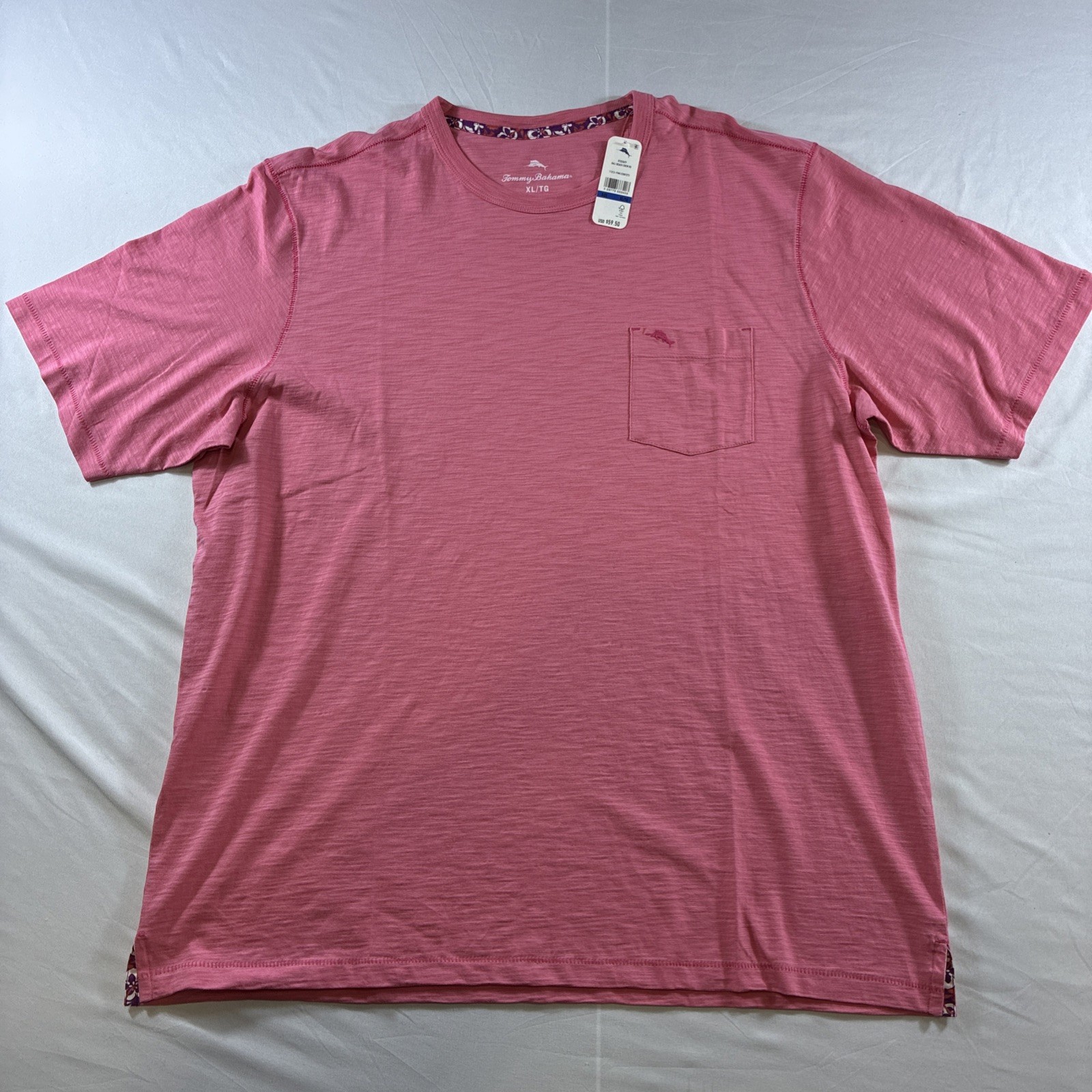 Tommy Bahama Bali Beach Crew Neck Shirt Men’s XL New Pink Confetti gallery