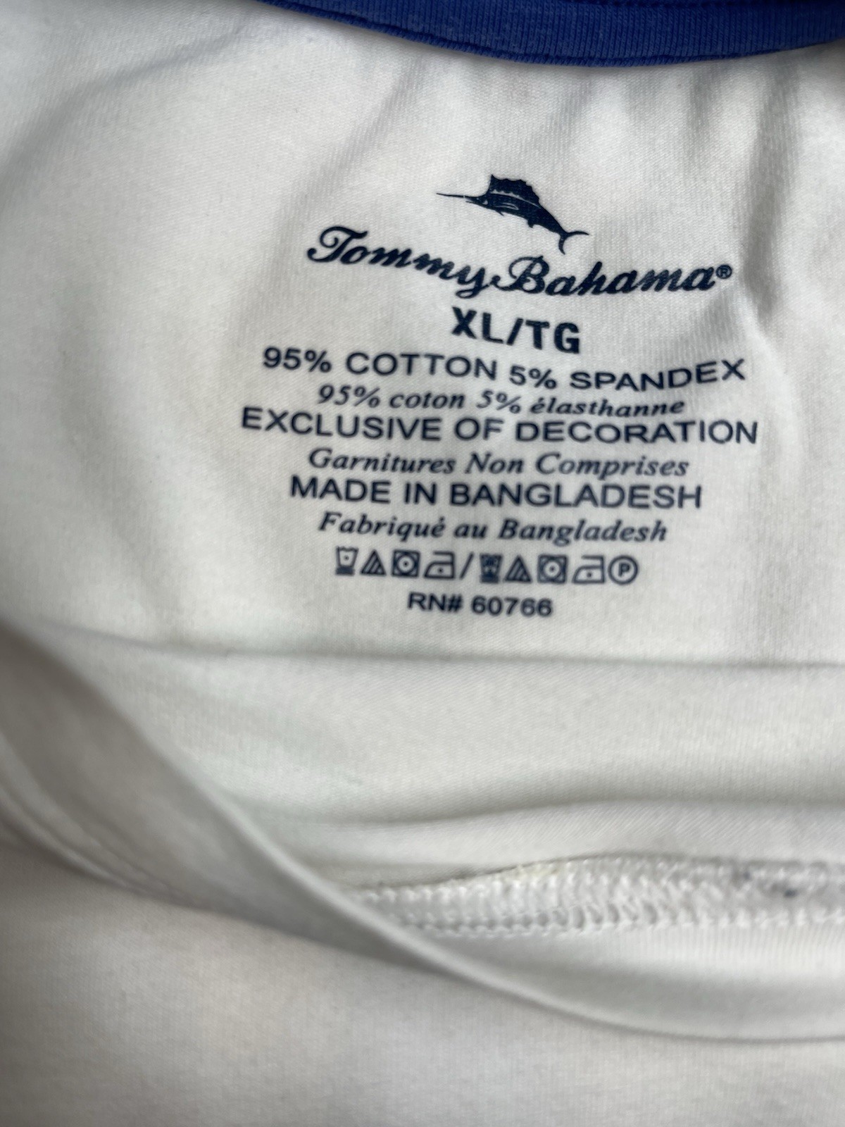 Tommy Bahama Men’s Big & Tall XL/TG Crew Neck Stretch Knit Logo T-Shirt White gallery