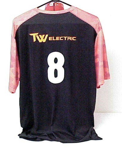 SPORT-TEK I B PRO FUN TW ELECTRIC #8 JERSEY SHIRT SIZE X-LARGE BLACK & ORANGE gallery