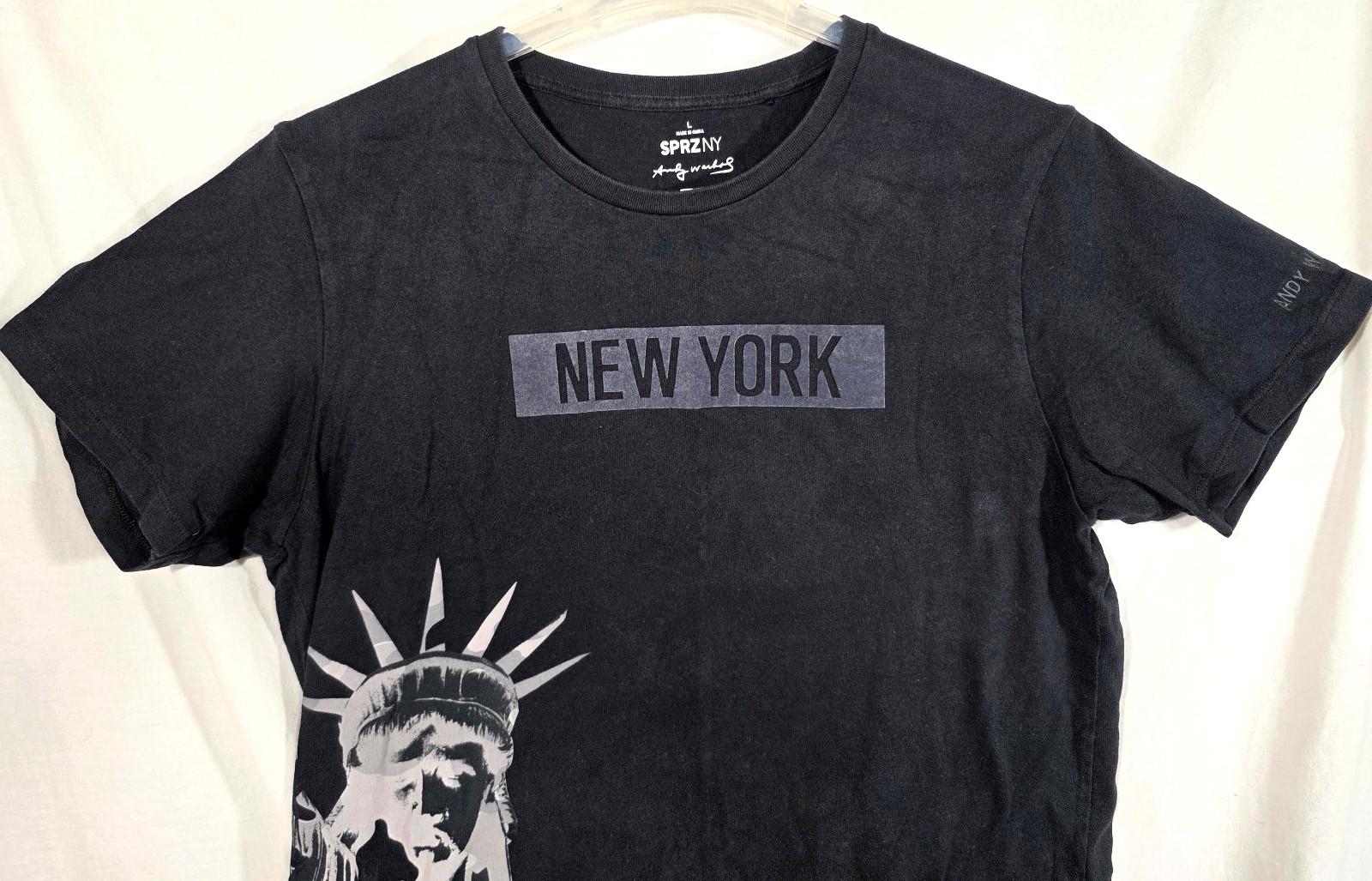 Andy Warhol Art Tee Statue Of Liberty SPRZ NY UNIQLO Graphic Print T Shirt L VGC gallery