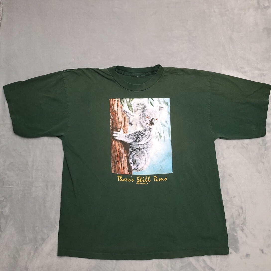 Vintage Koala Shirt Mens XL Green Single Stitch Nature Earth Foundation TEE