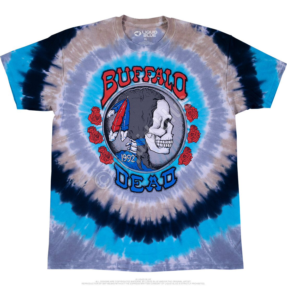 GRATEFUL DEAD-BUFFALO NICKEL-1992-2 SDD TIE DYE T-SHIRT S-M-L-XL,2X Garcia,Lesh