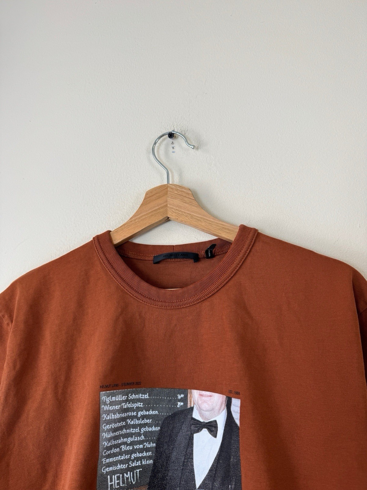 Helmut Lang Fashion Brand Vienna Austria Orange Tee Shirt - Medium gallery