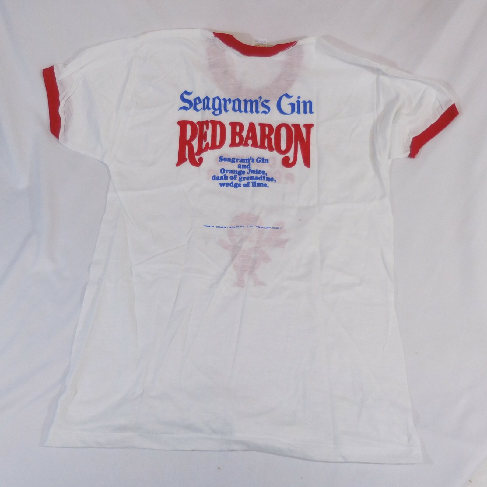Seagram's Gin T-Shirt I Downed A Red Baron Size S (34-36) Made in U.S.A. gallery