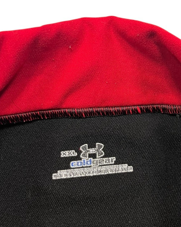 UNDER ARMOUR Black/Red Nylon/Spandex COLDGEAR MOCK-TURTLENECK Gym Shirt Men XXL gallery