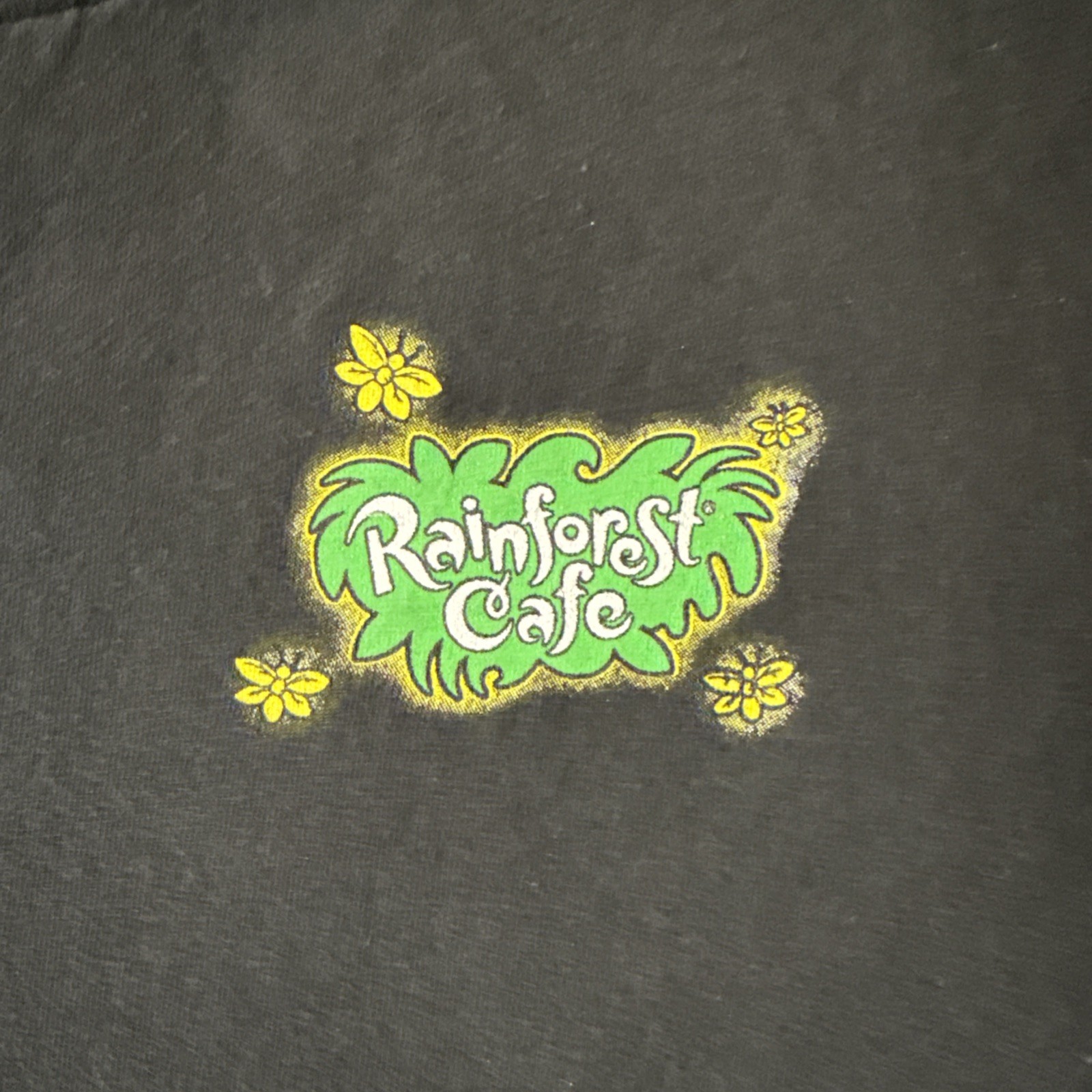 Rainforest Cafe Orlando T Shirt Black Your Pad Or Mine Frog XL Vintage 90's gallery