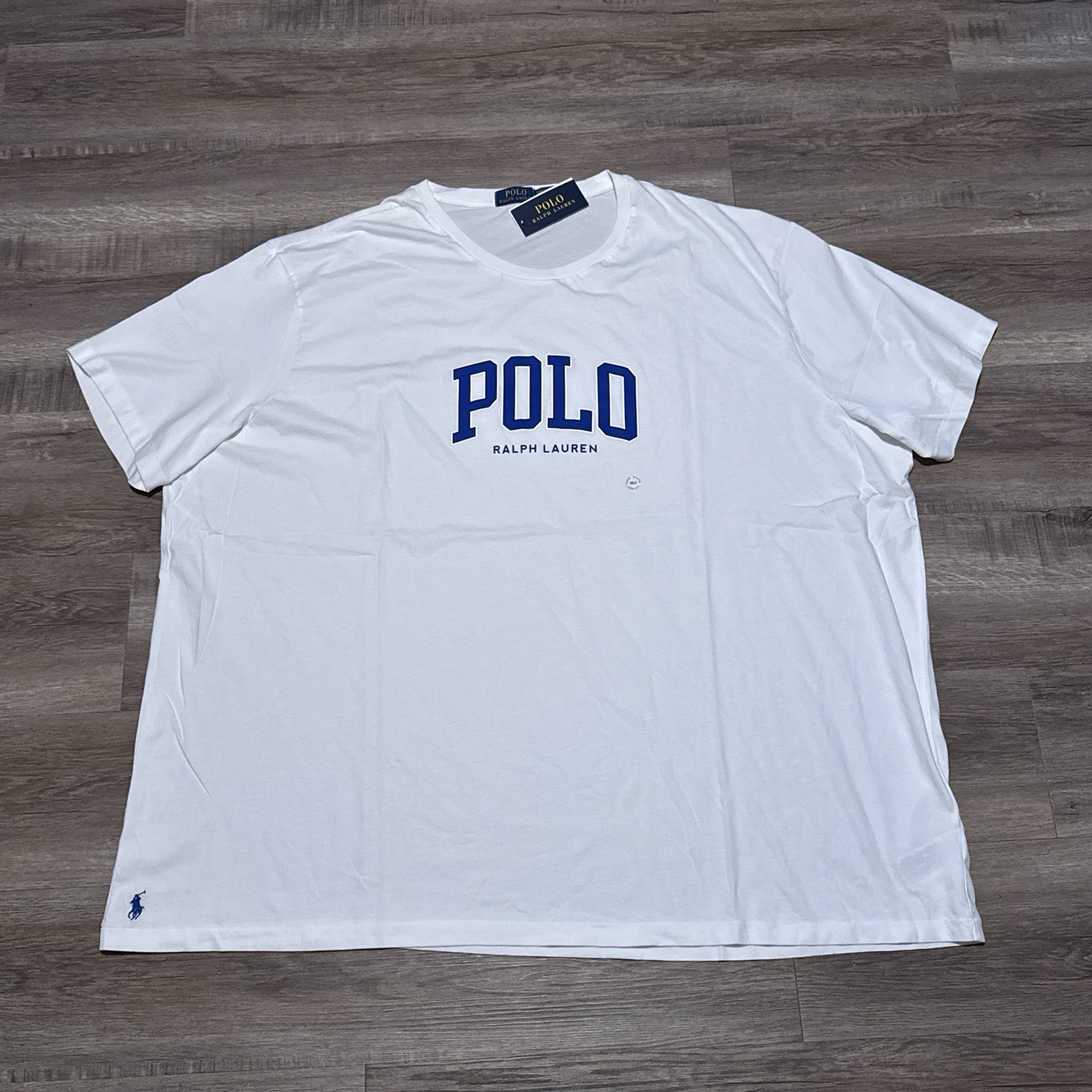 Polo Ralph Lauren White Short Sleeve Logo Jersey Tee Shirt Men's 5XLT 5XL TALL gallery