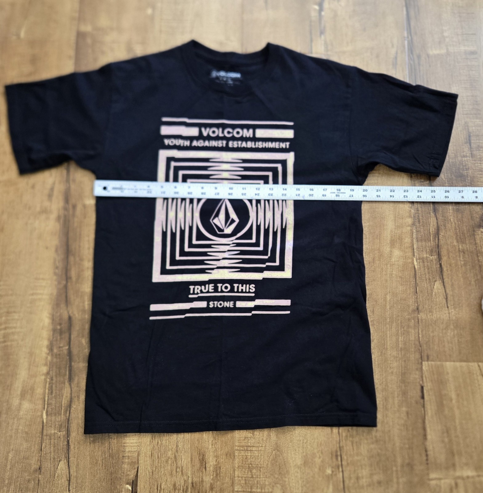 VOLCOM Black T-Shirt Youth Against Establishment-True to this Stone Size M gallery
