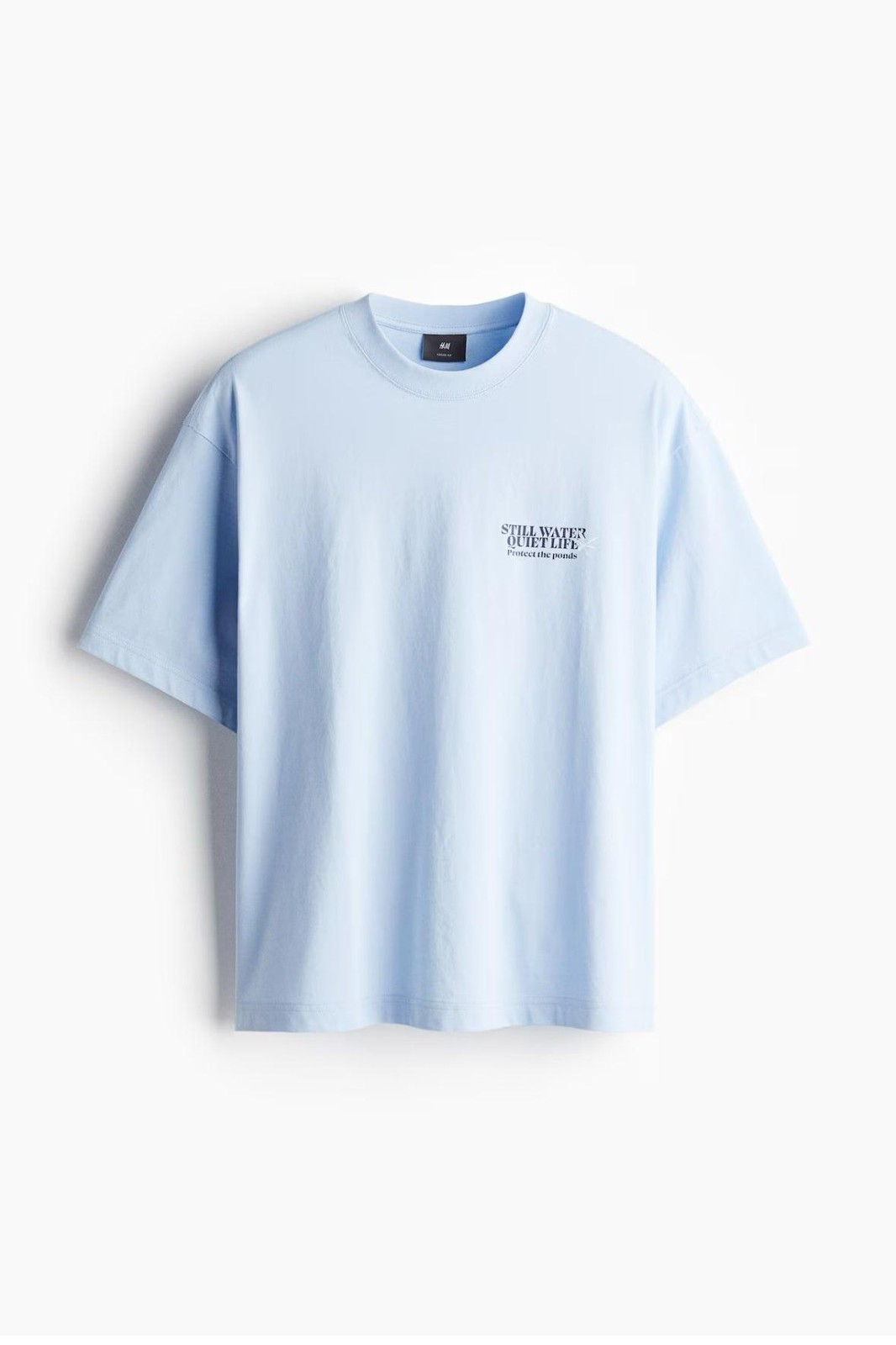 H&M Still Water Quiet Life Shirt Mens Medium Blue Frog Pond Graphic Back Tee NEW gallery