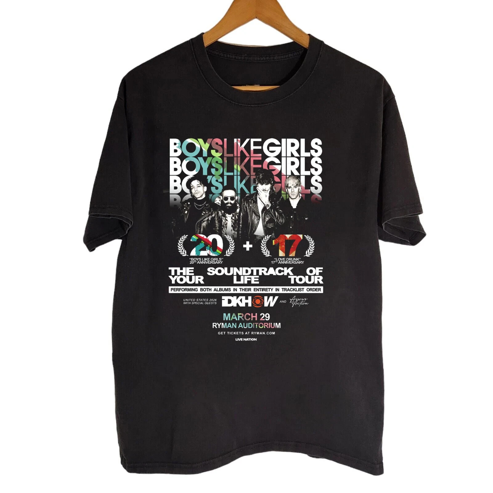 BOYS LIKE GIRLS • THE SOUNDTRACK OF YOUR LIFE TOUR 2026 T-Shirt