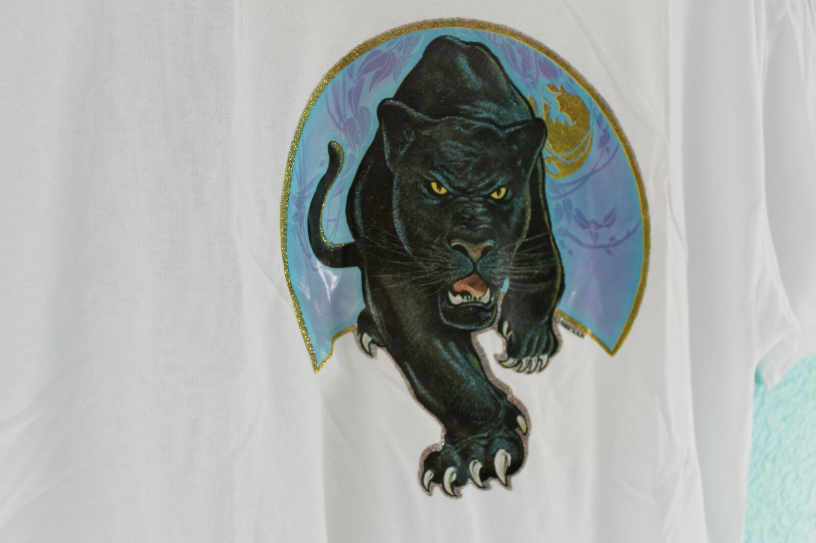 True Vintage 1980 L&H Panther Sparkle silk screen on a new mens XL Shirt unique gallery