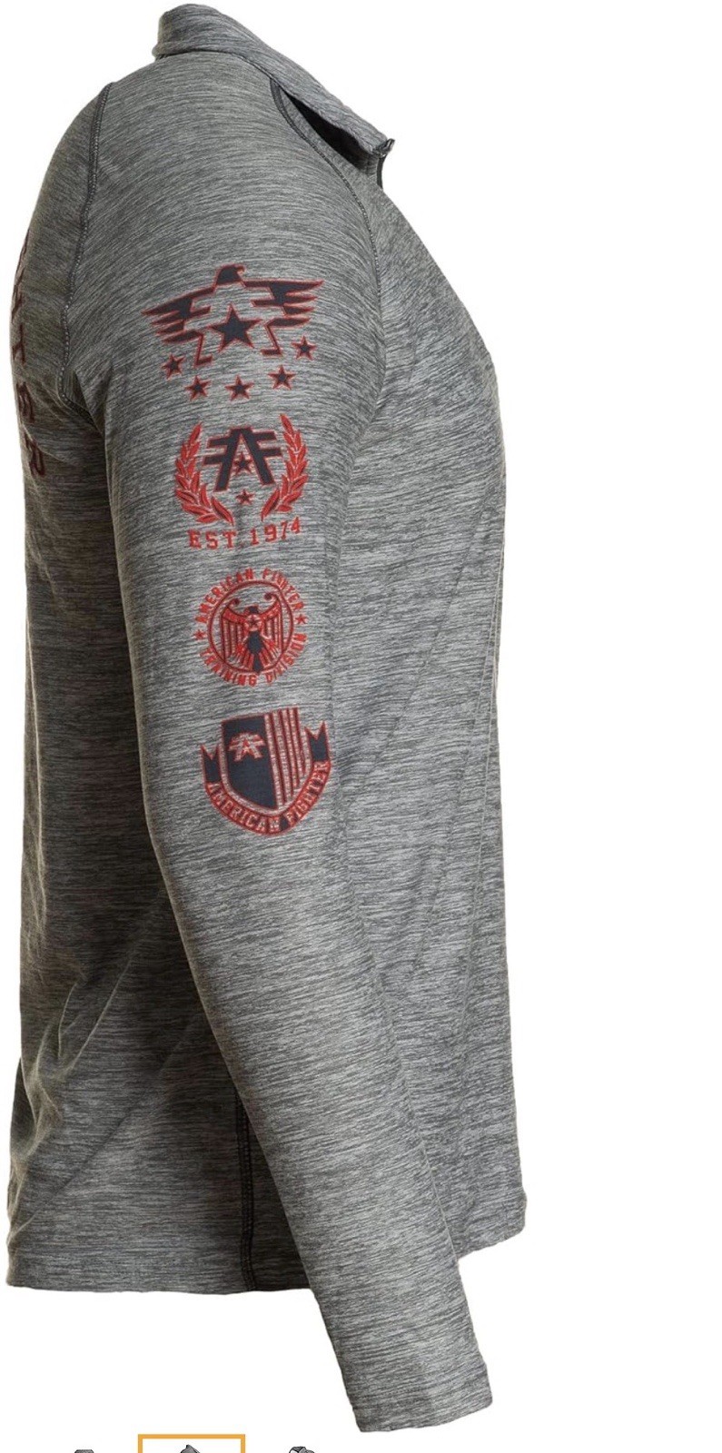 AMERICAN FIGHTER Men's L/S BRISTOL 1/4 ZIP Mock Neck Gray NWT MSRP $69 Medium gallery